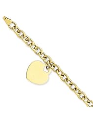 14k Heart Charm Hollow Bracelet
