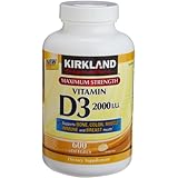 Kirkland Signature Maximum Strength Vitamin D3 2000 I.U. 600 Softgels, Bottle