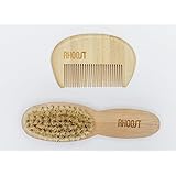 Rhoost Brush and Comb Set for Baby - Natural Bamboo Wooden - Cradle Cap - Baby Health and Personal Care Kits