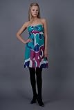 Peacock Printed Strapless Dresses by Shoshanna