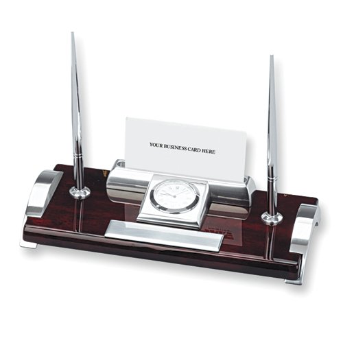 Clock Card Holder and Two Pen Desk Set