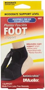 Mueller Sports Medicine Adjustable Plantar Fasciitis Foot Night Support, Black, Women's Size 6-13, Men's Size 5 - 12