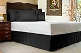 Black Sateen Stripe Tailored Bed Skirt with 21" Drop, Full