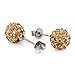 Aprilsky Rhinestones Crystal Fireball Disco Ball Pave Bead Stud Earrings Stainless Steel Hypoallergenic 6mm Mix Color Pack
