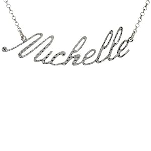 Sterling Silver MICHELLE Name Pendant 16 in. Cable Chain Necklace (w/ 1 1/2 in. Extension) Diamond Cut Finish