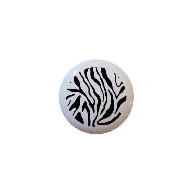 Retro Zebra Pattern Ceramic Knobs Pulls Kitchen Drawer Cabinet