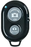 UFCIT Bluetooth Wireless Remote Control Camera Shutter Release Self Timer for IOS Android Smartphones (Black Remote)