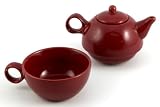 Burgundy Tea For One Teapot & 1 Cup Tea for Me Pot