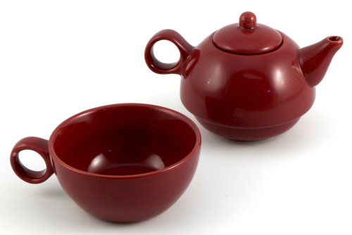 Burgundy Tea For One Teapot & 1 Cup Tea for Me Pot Burgundy Tea For One Teapot & 1 Cup Tea for Me Pot