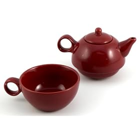 Burgundy Tea For One Teapot & 1 Cup Tea for Me Pot