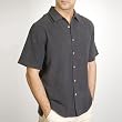 Sandals Cay Men's Pewter Gray Tonal Jacquard Silk Camp Shirt
