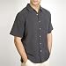 Sandals Cay Men's Pewter Gray Tonal Jacquard Silk Camp Shirt