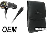 OEM Car Charger + Vertical Leather Case Pouch Cover for T-Mobile Nokia Lumia 710 Sabre - Cricket Huawei Mercury Glory M886 - Cell Phone