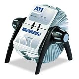 VISIFIX Rotary Business Card File Holds 400 4 1/8 x 2 7/8 Cards, Black