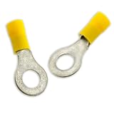 25pc Premium Brass 10-12 Gauge Solderless Crimp Ring Stud Terminal by Pro Tools