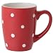 Signature Housewares Dots 11-Ounce Mug, Red