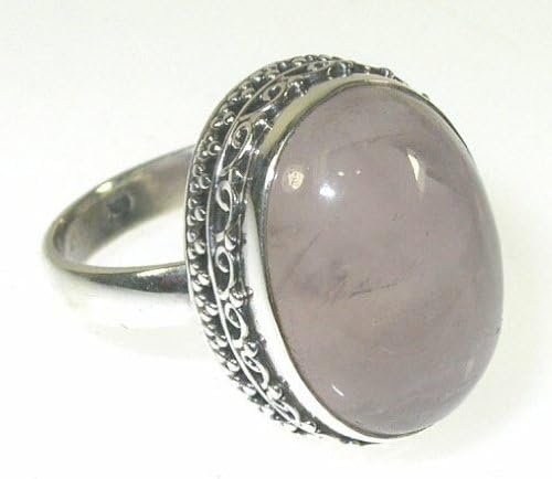 Size 9 Rose Quartz Sterling Silver Ring