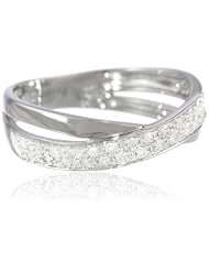 Sterling Silver Diamond Crossover Ring (0.16 cttw, H-I Color, I2-I3 Clarity)