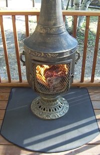 Fire Resistant Chiminea Outdoor Fireplace Pad - Half Round On Sale