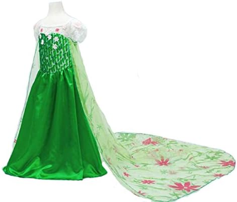 BJ&BJ Girls Flower Princess Long Cape Party Cosplay Costume Dress Holiday Halloween Xmas Clothing