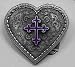 Religious Diamondcut Heart w/ Purple Cross Buckle