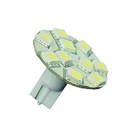 T10 Wedge Base 10 SMD5050 LED Warm White Back Pin,10-30V DC, 1439WW