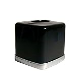 York Tissue Box Cover - Black and Chrome by InterDesign