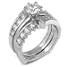 Jewelry : Cubic Zirconia Silver Wedding Ring Set - size 5