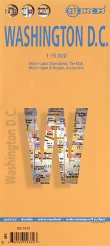 Laminated Washington D.C. Map by Borch (English Edition)