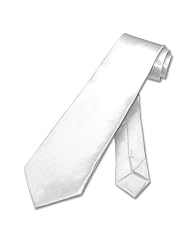 BOY'S Neck Tie Solid WHITE Youth NeckTie by Covona