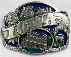 Iowa State 3-D Enamel Pewter Belt Buckle