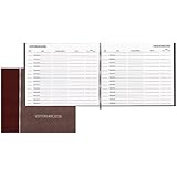 NATIONAL Hardcover Visitor Register Book, 128 Pages, Burgundy Cover, 8.5 x 9.875" (57803)