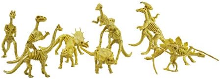Little Big World Dinosaur Fossil Skeleton Figures Set (12-Piece), Yellow