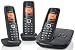 Gigaset A510A Trio Schnurlostelefon und zwei zus�tzliche Mobilteile (4,57 cm (1,8 Zoll) Grafikdisplay, Freisprechfunktion, Anrufbeantworter) schwarz