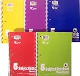 5-Subject 180-Sheet College Rule Notebook