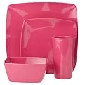 Eco-Friendly Square Dinnerware Collection - Fushia
