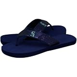 MLB Seattle Mariners Ladies Navy Blue Sequin Strap Flip Flops (9/10)