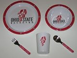 OHIO STATE BUCKEYES Team Logo 5 Piece BABY CHILD DINNER SET (Sipping cup, Plate, Bowl,... by WeSellSports