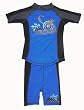 Australian Sun Protection UPF50+ Boys 2 Piece Sunsuit Blue and Black size 2 years