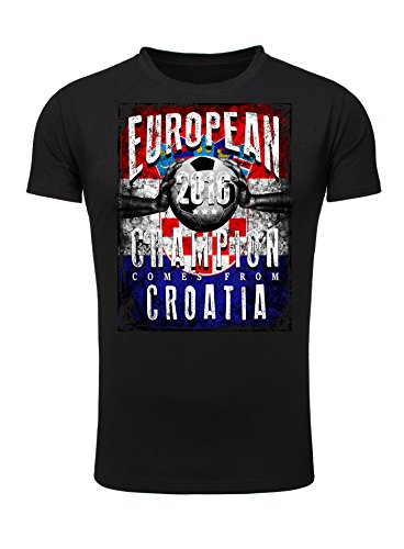 Legendary Items T-Shirt EUROPEAN CHAMPION 2016 Kroatien Printshirt Europameister EM Fußball schwarz L