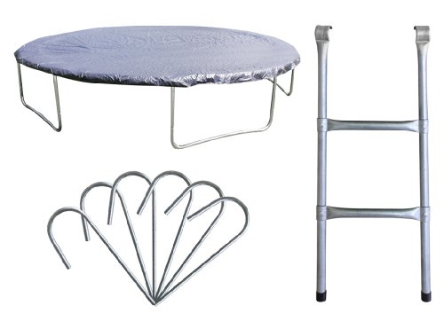 Imagen 4 de SixBros - SixJump CST245/L1612 2,45 M Trampolín de jardín azul examinado por Intertek/GS| Escalera|Red de seguridad|Lluvia cobertura