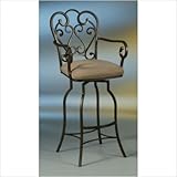 Magnolia Rust 30" Swivel Bar Stool w/ Arms in Moccasin Suede Fabric