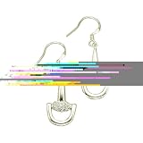 Sterling Silver CZ Horse Shoe Earrings. GIFT BOX INCLUDED