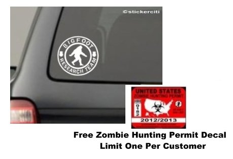 BIGFOOT RESEARCH TEAM Decal Sasquatch Yettie Funny Car Window Vinyl Sticker