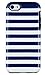 DandyCase 2in1 Hybrid High Impact Hard Navy Blue & White Stripe Pattern + Silicone Case Cover for Apple iPhone 5C Screen Cleaner