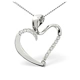 9ct White Gold 0.15ct Diamond Heart Pendant