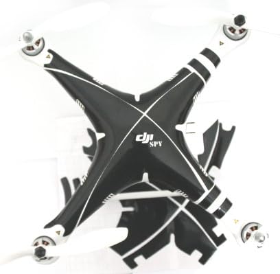 Black Decal sticker wrap vynil skin compatible with Dji Phantom 2 vision (Spy logo)