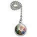 GRAPHICS & MORE Christmas Holiday Santa Behind The Tree Ceiling Fan and Light Pull Chain