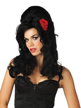 Rehab Wig Celebrity Costume Black Wig Funny Costumes