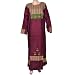 Embroidered Tunic Long Sleeve Cotton Caftan Size 3XL